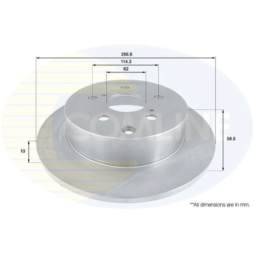 Comline 2 x Solid Brake Discs fits Toyota Verso 2009-2018 1.6 1.8 2.0 2.2