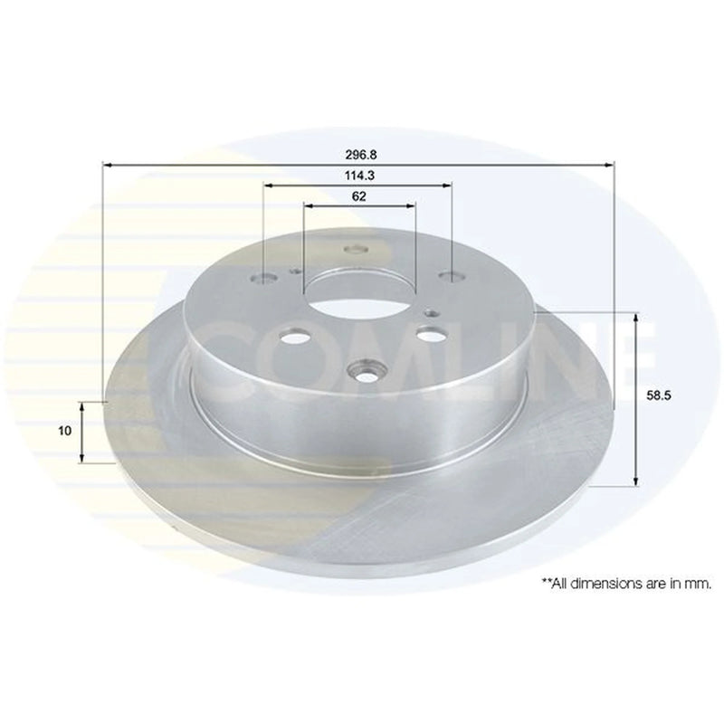 Comline Rear Brake Discs & Pads fits Toyota Verso 2009-2018 1.6 1.8 2.0 2.2