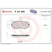 Brembo 4 x Front Brake Pad Set fits Mazda CX-5 2017-2024 2.0 2.2 2.5