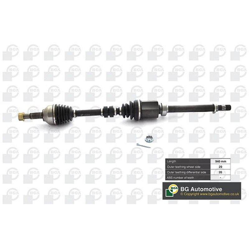 BGA CV Drive Shaft Driveshaft Front Right fits Nissan Qashqai I 2006-2013 1.5