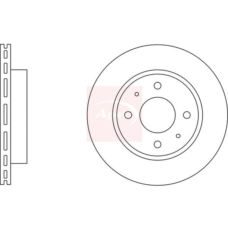 Apec 2 x Vented Front Brake Discs DSK143-x2