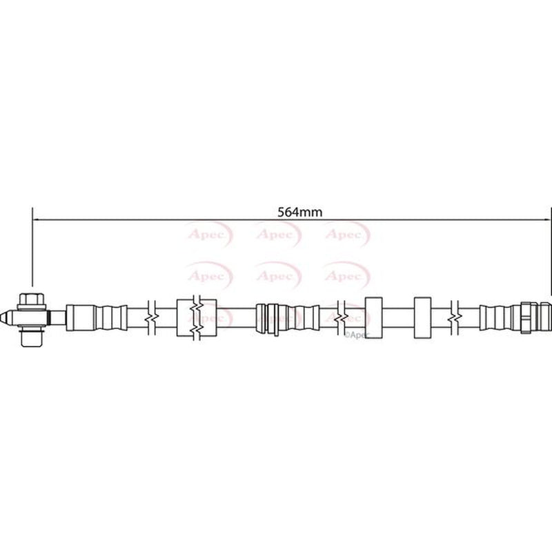 Apec Brake Hydraulic Hose Line Front fits Audi A1 2011-2018 1.4 2.0