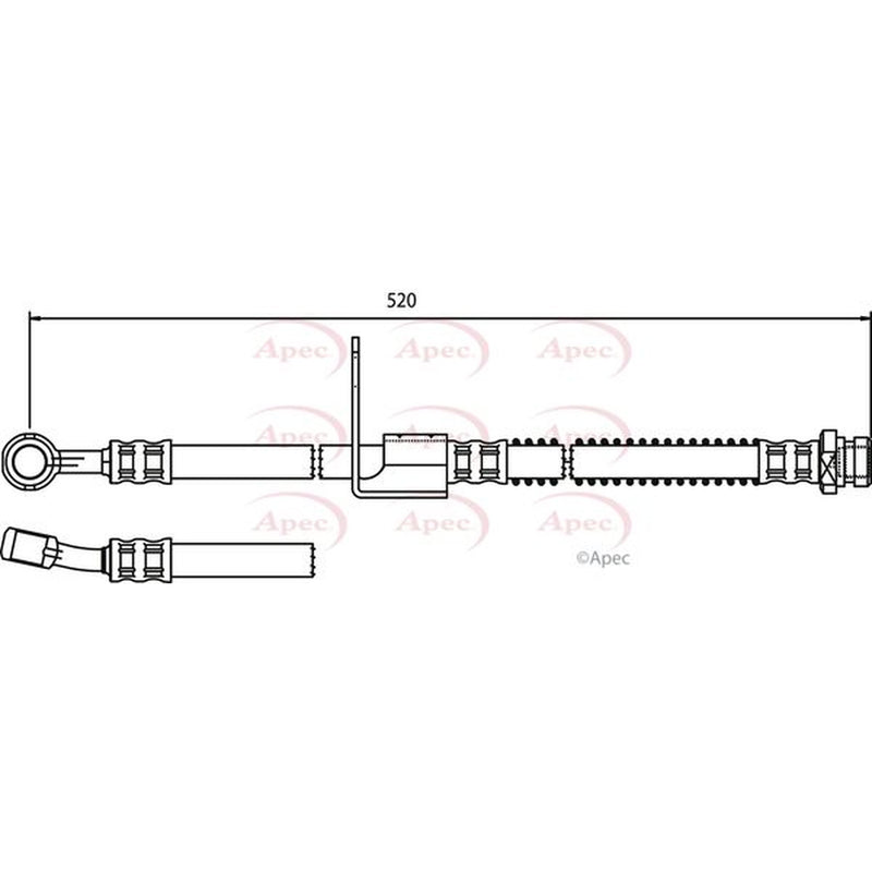 Apec Brake Hydraulic Hose Line Front Right fits Hyundai Accent II 2000-2005