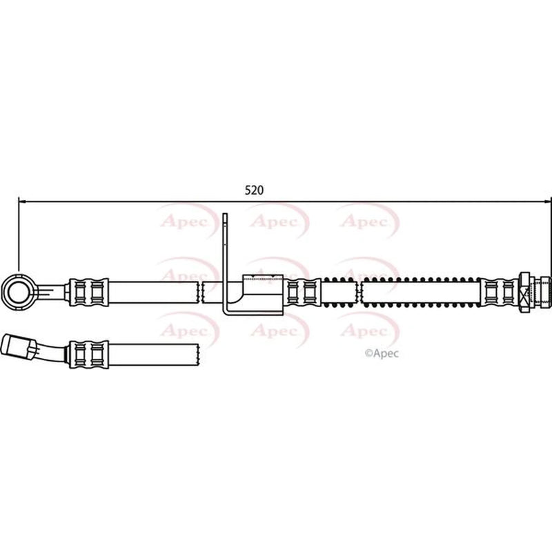 Apec Brake Hydraulic Hose Line Front Right HOS3750