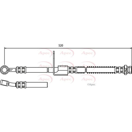 Apec Brake Hydraulic Hose Line Front Right fits Hyundai Accent II 2000-2005