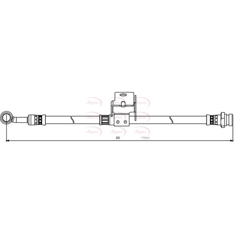 Apec Brake Hydraulic Hose Line Rear Right fits Hyundai Accent III 2005-2010 1.4