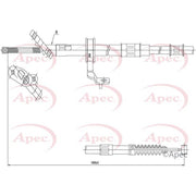 Apec Handbrake Cable Right Rear fits Toyota Rav 4 2000-2005 1.8 2.0