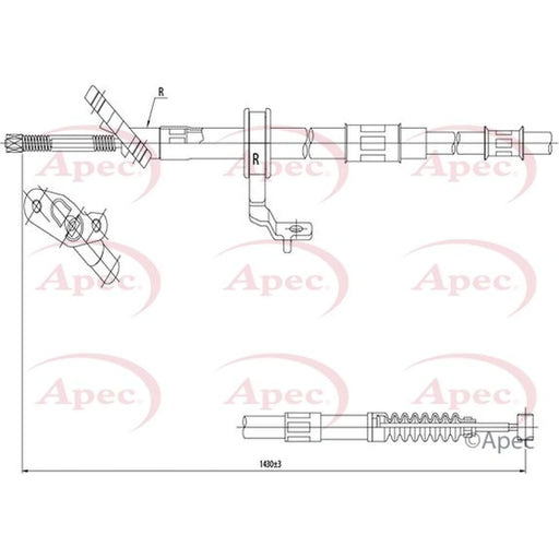 Apec Handbrake Cable Right Rear CAB1442