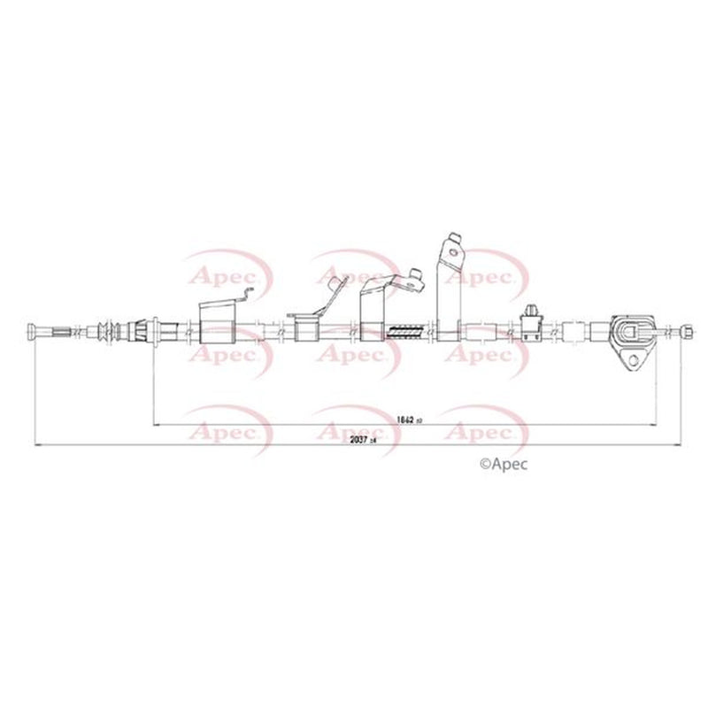 Apec Handbrake Cable Left Rear fits Toyota Prius 2008-2016 1.8