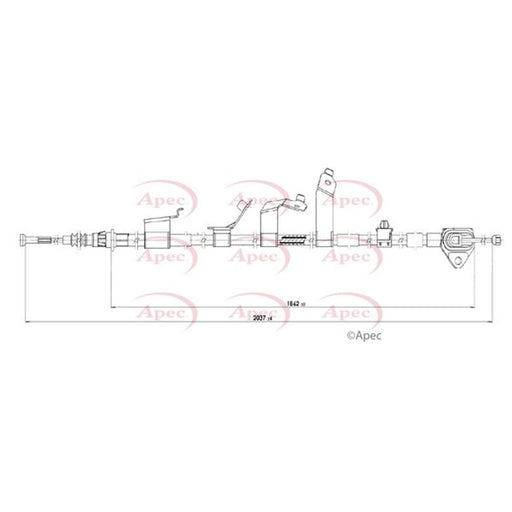 Apec Handbrake Cable Left Rear CAB1868