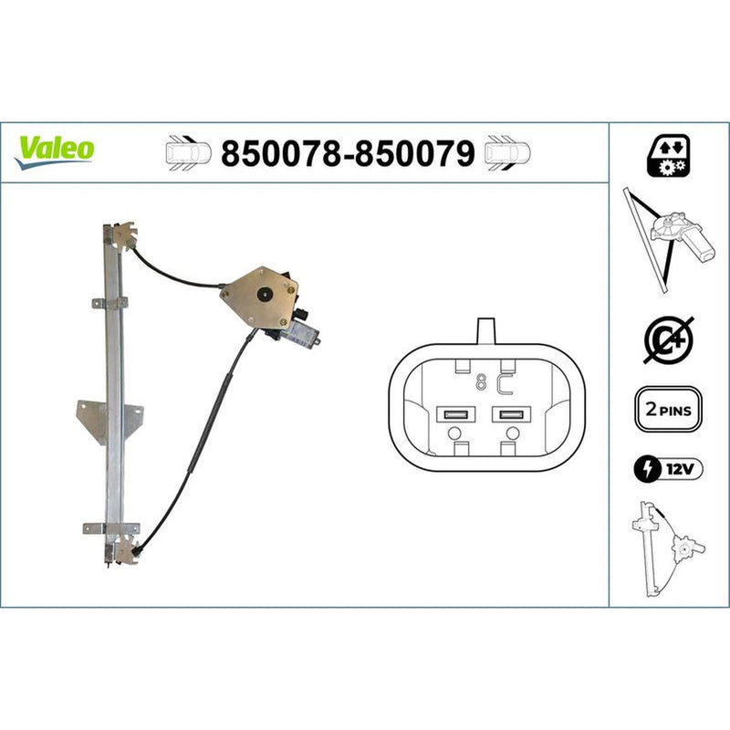 Valeo Electric Window Regulator Lifter Right Front 850079