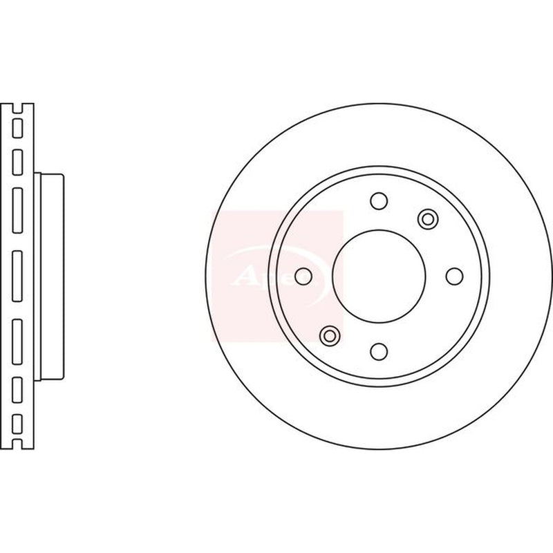Apec 2 x Vented Brake Discs fits Kia Magentis I 2001-2005 2.0 2.5