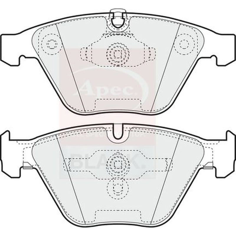Apec Black Front Brake Pad Set fits BMW 1 2011-2012