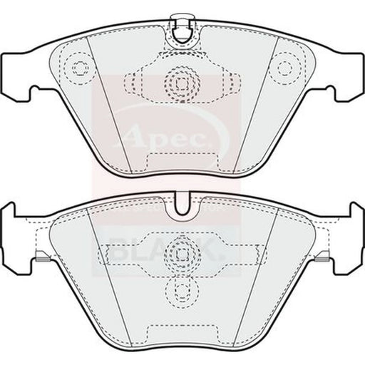 Apec Black Front Brake Pad Set fits BMW 1 2011-2012