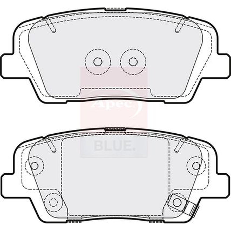 Apec Rear Brake Pad Set fits Hyundai Grand Santa Fé 2013-2018 2.2 3.0 3.3
