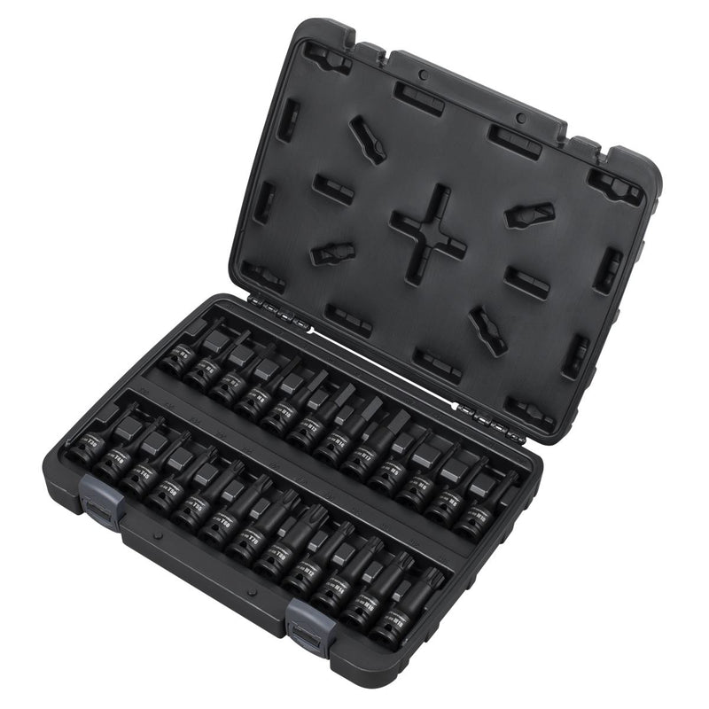 Premier Hex/TRX-Star*/Spline Impact Socket Bit Set 1/2"Sq Drive 24pc Sealey Premier - Dynamic Drive