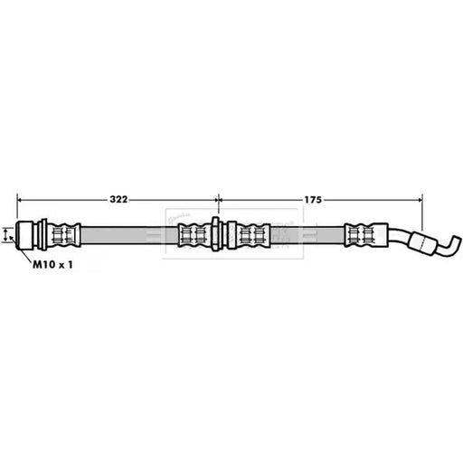Borg & Beck Brake Hydraulic Hose Line Front BBH7198