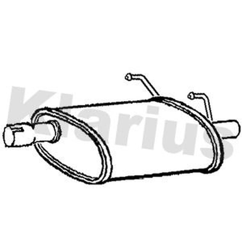 Klarius Box With Tail Pipe Rear fits Fiat 500 2007 on 1.2