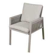 Dellonda Set of 4 Fusion Garden/Patio Aluminium Dining Chairs with Armrests - Light Grey Dellonda  - Dynamic Drive
