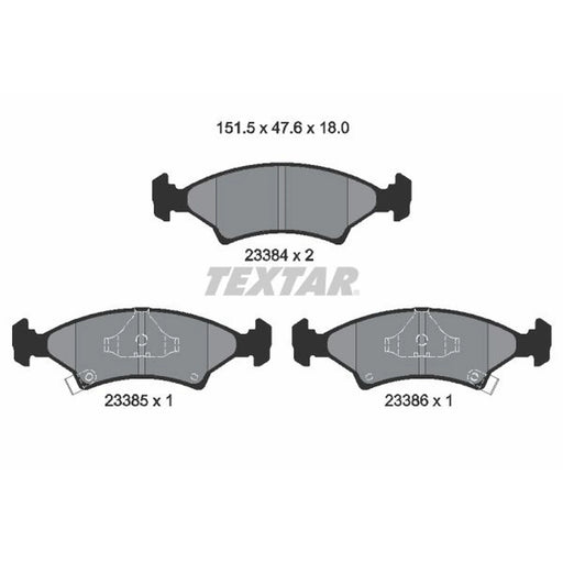 Textar Front Brake Pad Set 2338401
