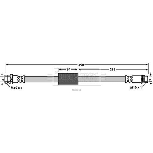 Borg & Beck Brake Hydraulic Hose Line Rear Right BBH7743