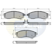 Comline Front & Rear Pads fits Nissan Maxima III 1988-1994 3.0