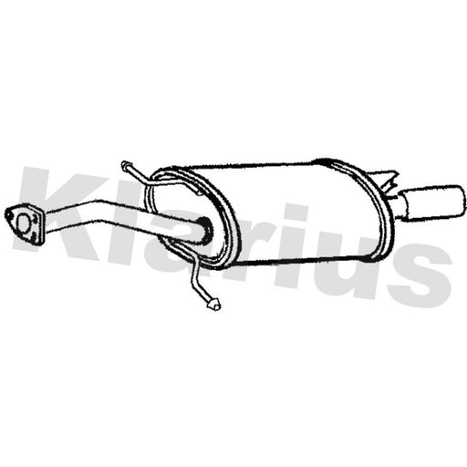 Klarius Box With Tail Pipe Rear fits Volvo S40 I 1995-2003 1.6 1.8 1.9 2.0