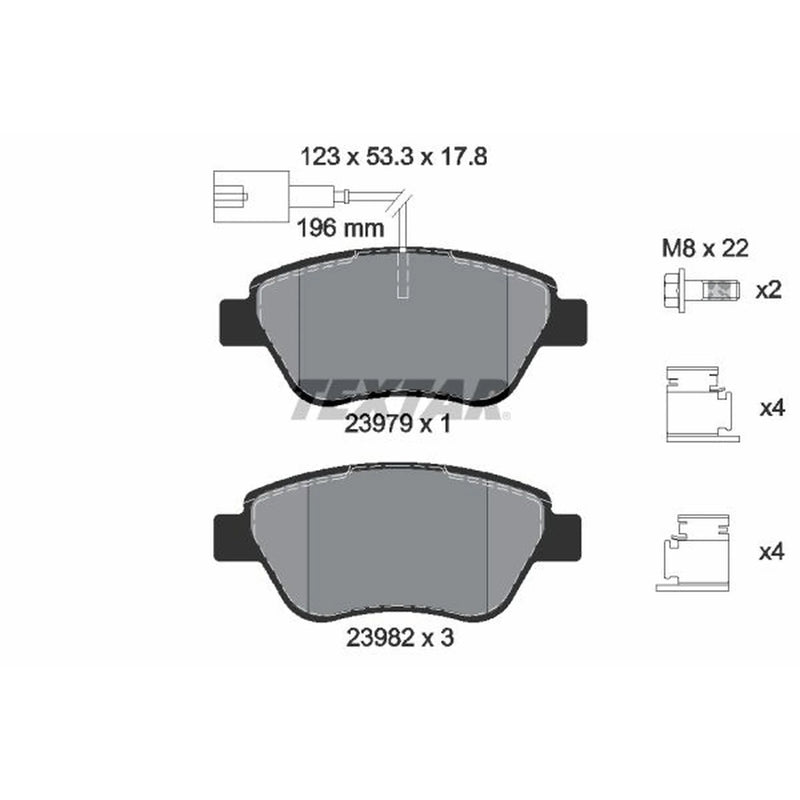 Textar Front Brake Pad Set 2397903