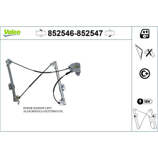 Valeo Electric Window Regulator Lifter Left Front 852546