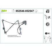 Valeo Electric Window Regulator Lifter Right Front 852547