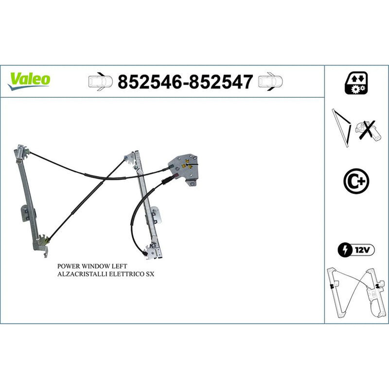 Valeo Electric Window Regulator Lifter Right Front 852547