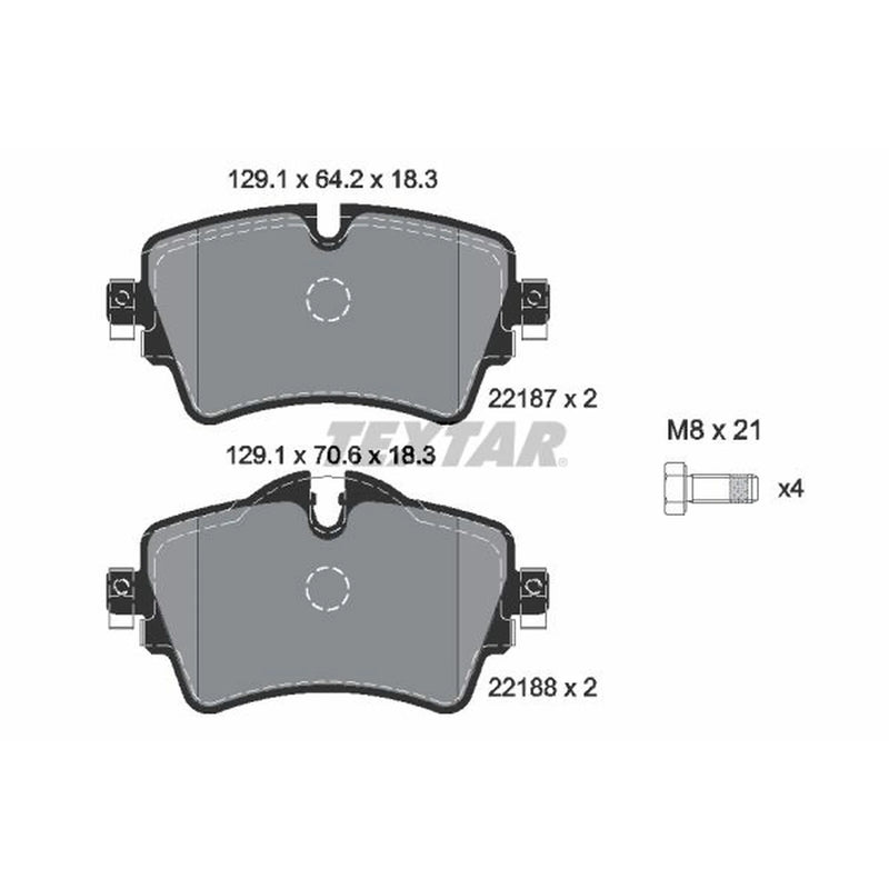 Textar Front Brake Pad Set 2218701