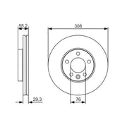 Bosch 2 x Vented Brake Discs