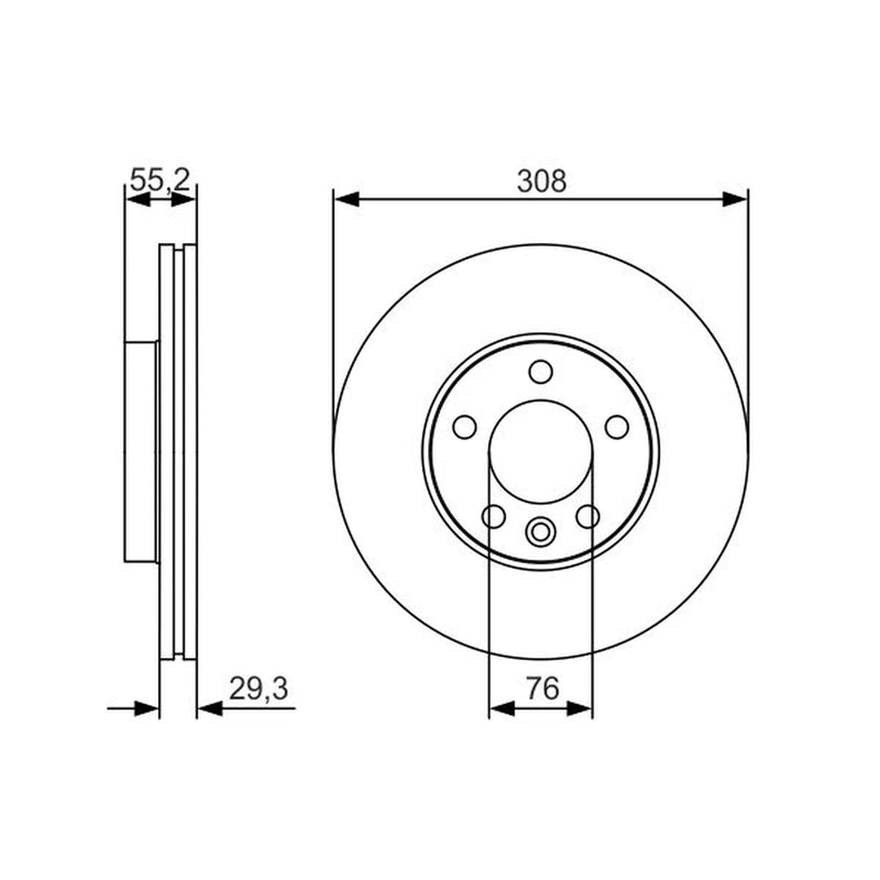 Bosch 2 x Vented Brake Discs
