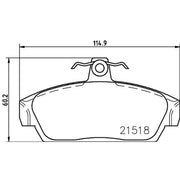 Mintex Front Brake Pad Set fits MG Mgf 1995-2002 1.6 1.8