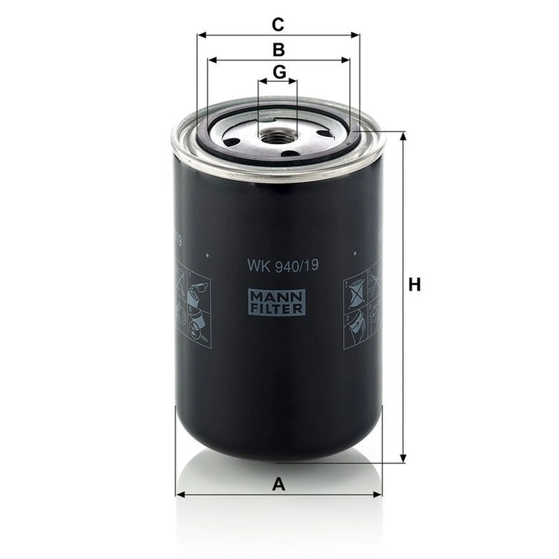 MANN-FILTER Fuel Filter Element fits Volvo B6 1991-2006
