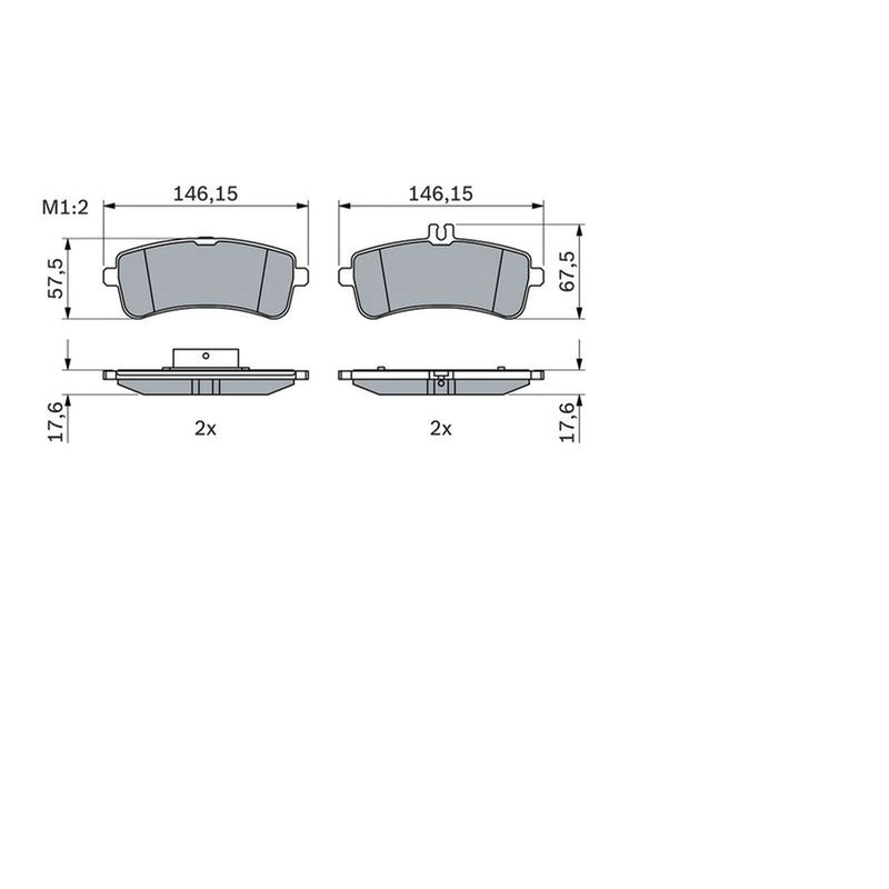Bosch Front & Rear Pads fits Mercedes-Benz AMG GT 2018 on 290.688