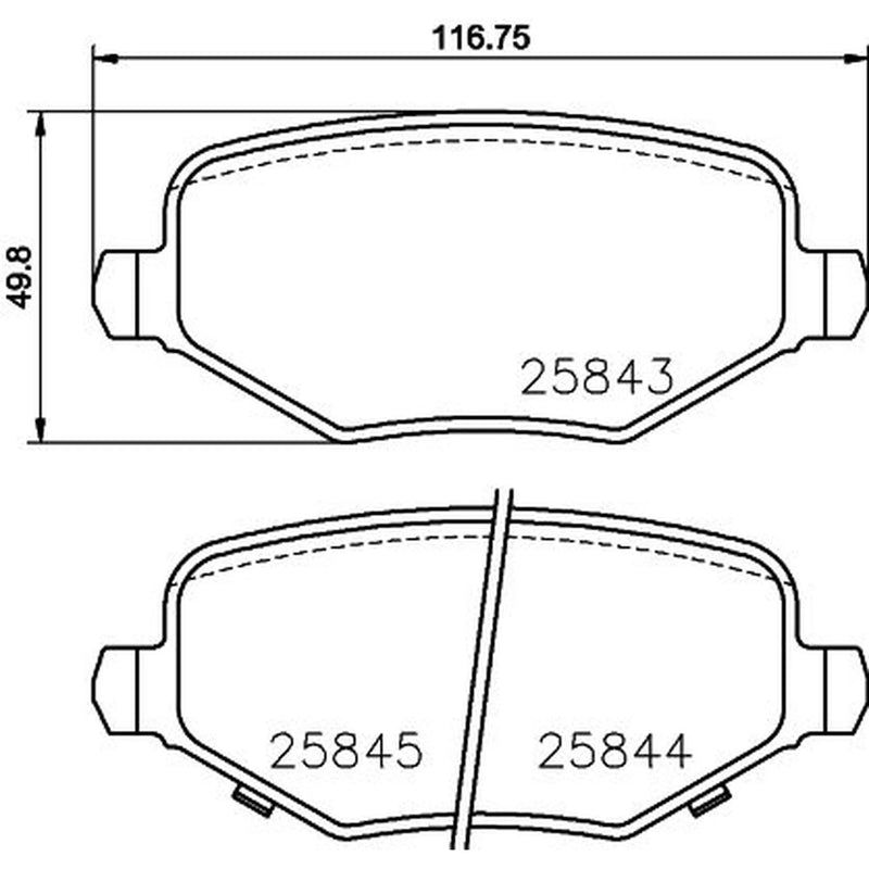 Mintex Rear Brake Pad Set fits Chrysler Grand Voyager V 2007-2008 2.8 3.3 3.8