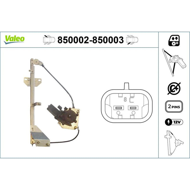 Valeo Electric Window Regulator Lifter Right Rear 850003