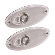 2x Hella Clear White Oval Front Marker Light Hella - Dynamic Drive