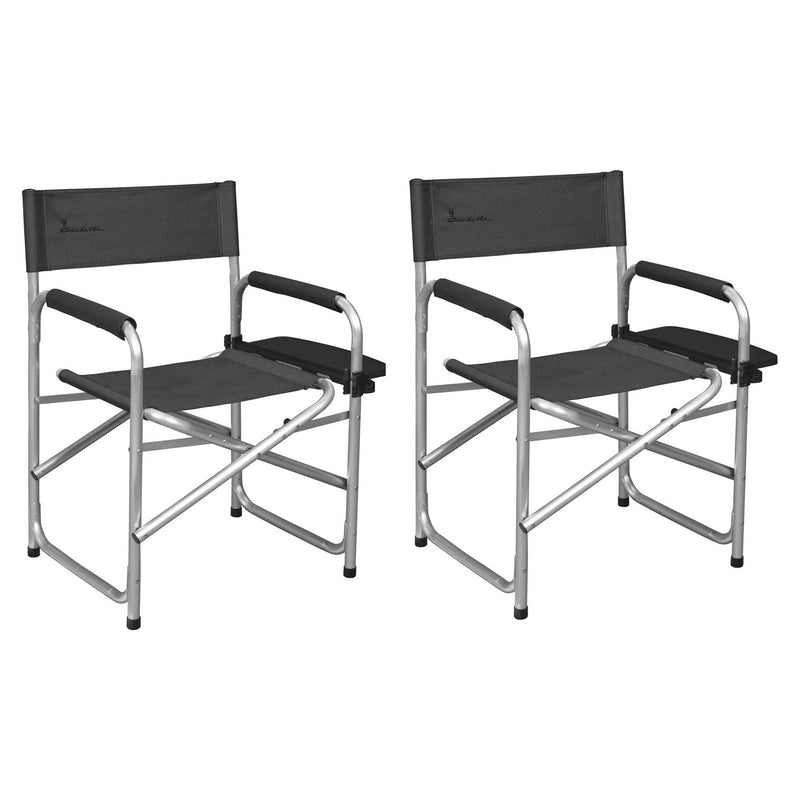 2 Isabella Directors Chair Dark Grey Caravan Garden Camping Isabella - Dynamic Drive