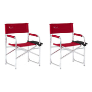 2x Isabella Directors Chair Red Side Table Caravan Garden Camping Isabella - Dynamic Drive
