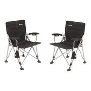2x Outwell Campo Black Foldable Camping Chair with Padded Armrests Outwell - Dynamic Drive