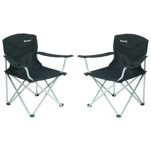 2x Outwell Catamarca Folding Chair Camping Caravan Fishing Black 2022 125kg Outwell - Dynamic Drive