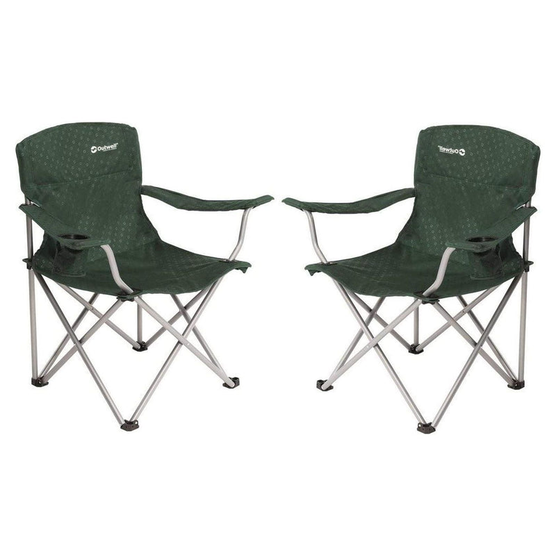 2x Outwell Catamarca Folding Chair Camping Caravan Fishing Green 2022 125kg Outwell - Dynamic Drive