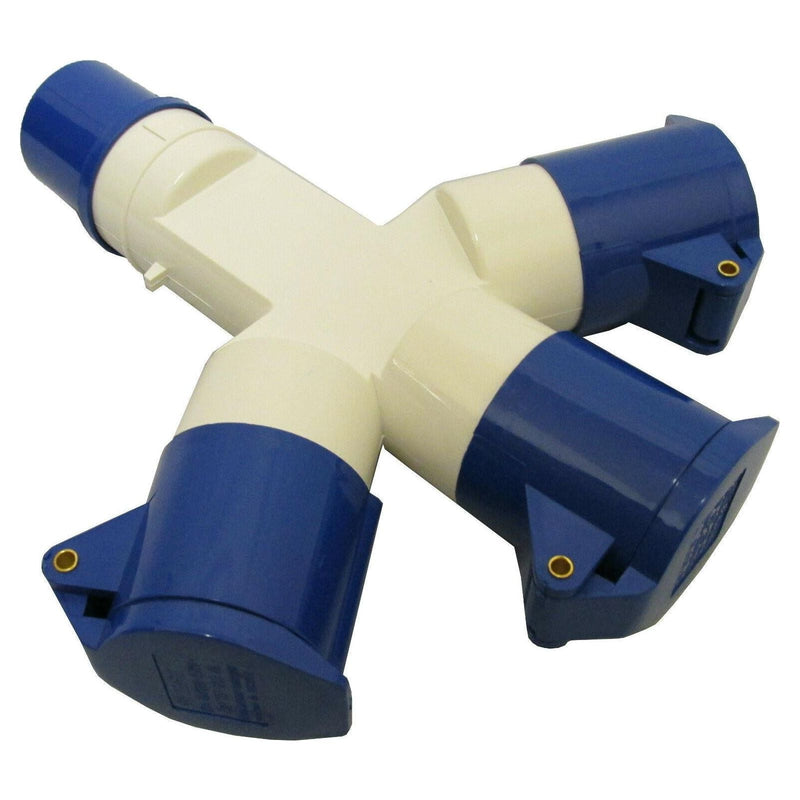 3 Way 16 Amp 240V Electric Mains Hook Up Adaptor Splitter for Caravans or Motorhomes Crusader - Dynamic Drive