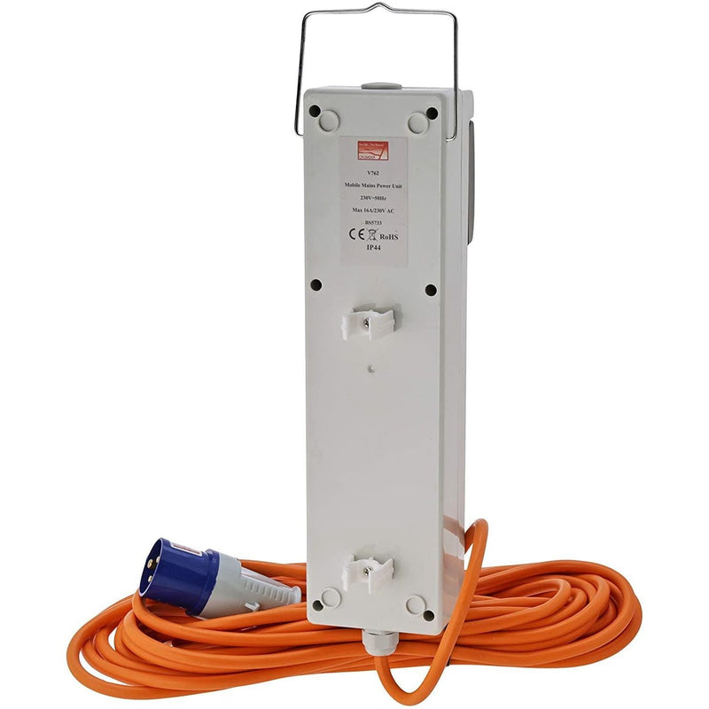 3 Way Mobile Mains Unit RCD Campsite Power Caravan Motorhome V762 Crusader - Dynamic Drive
