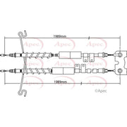 Apec Handbrake Cable Right Rear CAB1203
