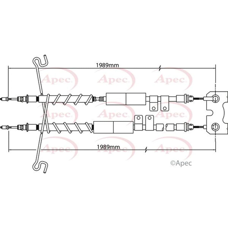Apec Handbrake Cable Right Rear CAB1203
