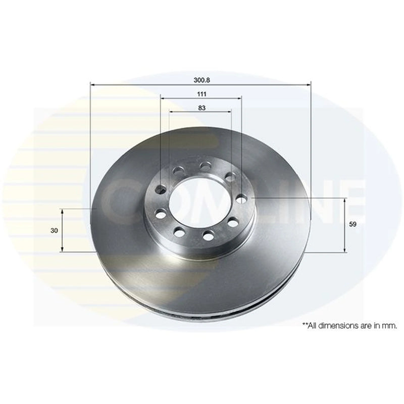 Comline 2 x Vented Front Brake Discs ADC9063V-x2